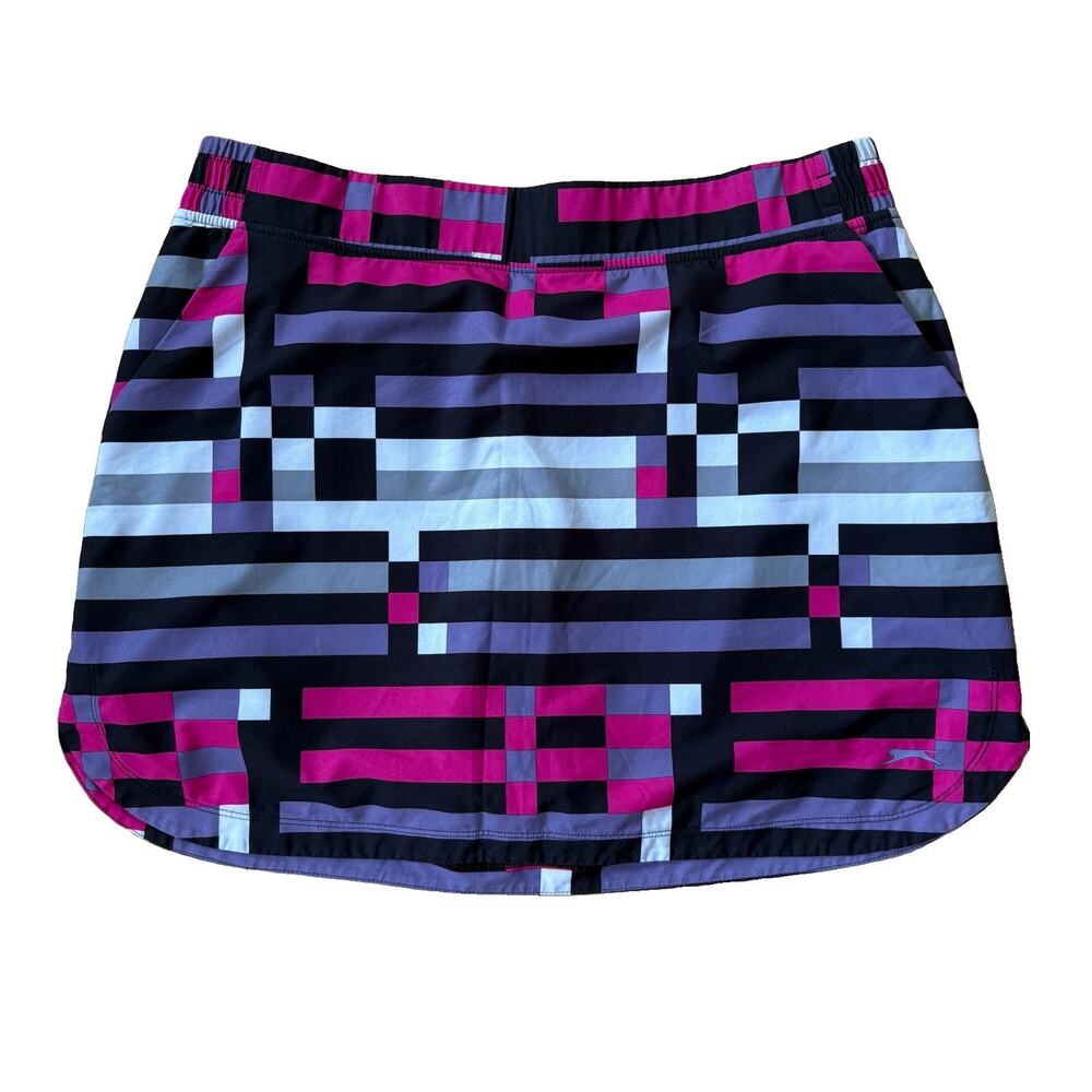 Slazenger Women’s Golf Skort Size Large Pink Purple Geometric Athletic Tennis